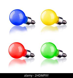 colored, light bulb, colors, farbig, bulb, bulbs, light bulbs Stock Photo