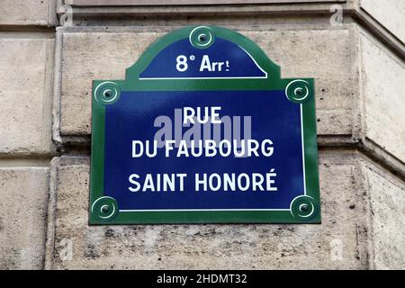 rue du faubourg saint-honoré Stock Photo