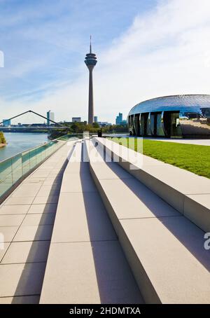 rheinturm düsseldorf, rhine river, rhine, rheinturm düsseldorfs, rhine rivers, rhines Stock Photo