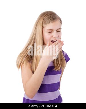 girl, tired, bored, yawning, girls, tireds, boreds Stock Photo