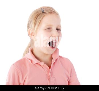 girl, tired, yawning, girls, tireds Stock Photo