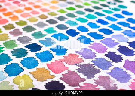 colour, paint spot, color chart, colours, paint spots, color charts Stock Photo