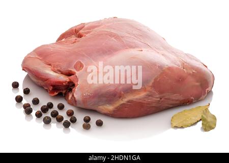 haunch, game meat, Roasted Venison, haunchs, leg, game meats, venison Stock Photo