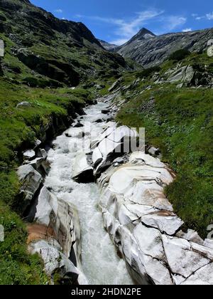 river, tauernmoossee, weißsee gletscherwelt, rivers, tauernmoossees Stock Photo