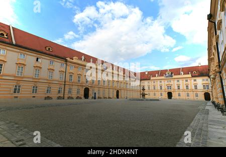 courtyard, melk abbey, courtyards, stift melks Stock Photo