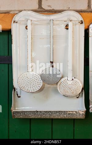 enamel, kitchen tools, enamels Stock Photo