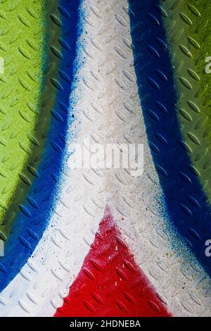 colored, checker plate, colors, farbig, checker plates Stock Photo