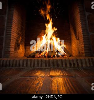 fireplace, chimneys, fire place, fireplaces Stock Photo