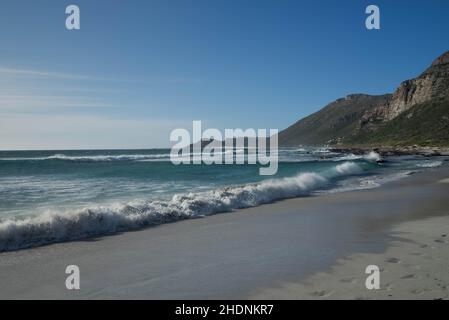 Beautiful view of the sandy beach in Scarborough Town, Western Cape Stock Photo