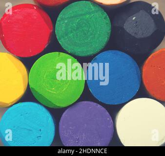 multi colored, wax crayon, multi coloreds Stock Photo
