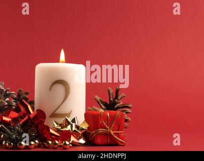 christmas, advent candle, 2nd advent, merry christmas, x-mas, xmas, advent candles, second advent Stock Photo
