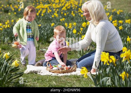 easter, customs, family life, easter egg hunt, easters, custom, family lifes, easter egg hunts Stock Photo