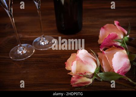 champagne, romantic, festive, roses, champagner, champagnes, romantics, festives, rose Stock Photo