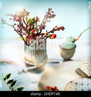 easter, spring, easter eggs, breakfast, still life, easter breakfast, easters, easter egg, breakfasts, still lifes, easter breakfasts Stock Photo