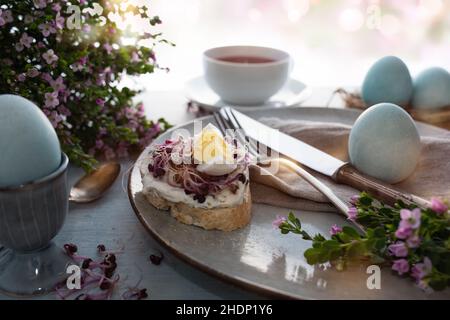 easter, breakfast, table cover, easters, breakfasts, table covers Stock Photo