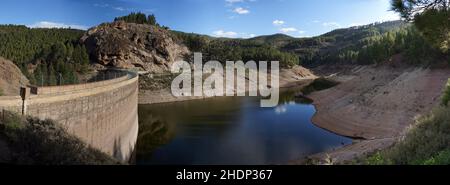 reservoir, grand canary, presa de los hornos, reservoirs, gran canarias, grand canaries Stock Photo