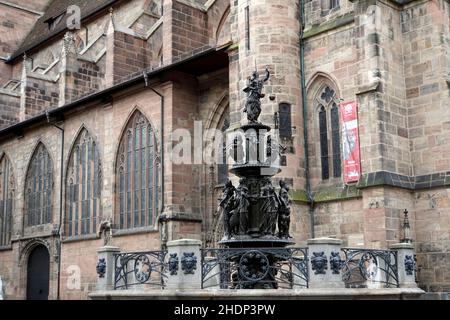 nuremberg, Fountain of Virtues, nurembergs Stock Photo