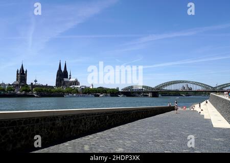 cologne, rhine promenade, colognes, rhine promenades Stock Photo