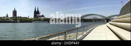 cologne, rhine promenade, colognes, rhine promenades Stock Photo