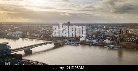 city view, cologne, rhine river, city views, colognes, rhine, rhine rivers Stock Photo