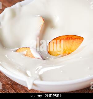 milk, peach, breakfast, milks, peachs, breakfasts Stock Photo