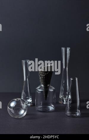 forms, glass, vase, form, glass ware, shattered glass, vases Stock Photo