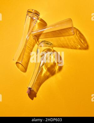 glass, yellow, vase, glass ware, shattered glass, yellows, vases Stock Photo