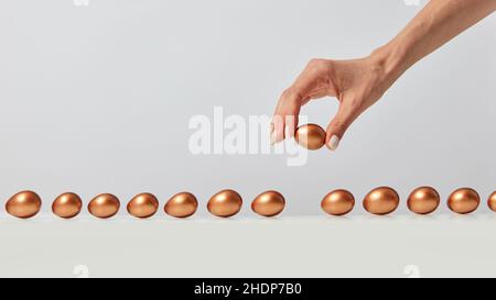 in a row, easter eggs, lying down, in a line, in a rows, easter egg, lying Stock Photo