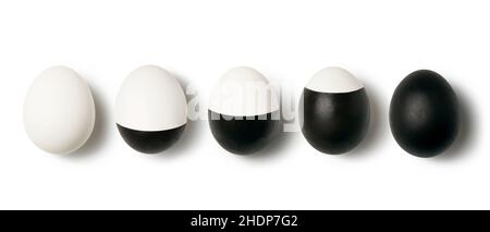 black and white, eggs, lunar phase, black and whites, egg, lunar phases Stock Photo
