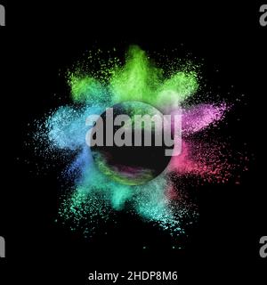 multi colored, explosion, pigment, multi coloreds, exploding, explosions, pigments Stock Photo