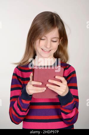 girl, tablet-pc, girls, ipad, tablet pc Stock Photo