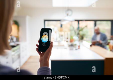 control, smart phone, heating, smart home, controls, smart phones, smartphone, smartphones, heater, heaters, heatings, to heat Stock Photo
