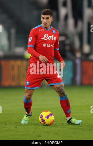 Turin, Italy, 6th January 2022. Giovanni Di Lorenzo of SSC Napoli during the Serie A match at Allianz Stadium, Turin. Picture credit should read: Jonathan Moscrop / Sportimage Stock Photo