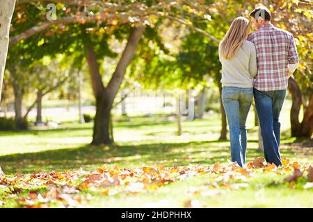 couple, park, walk, pairs, parks, walks Stock Photo