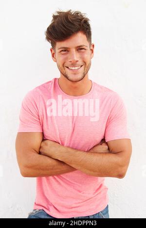 young man, man, cool, arms crossed, guy, men, young, cools, arms crosseds, arms folded, crossed arms, folded arms Stock Photo