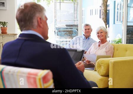 precautionary, counseling session, financial advisor, older couple, precautionaries, counseling sessions, therapy, financial advisors, older couples Stock Photo