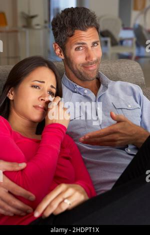 watching tv, couple, drama, love movie, television, tv, couples, dramas, romantic movies Stock Photo