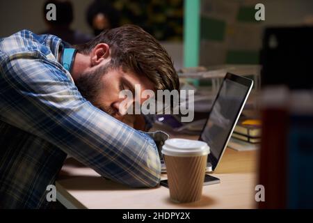 exhausted, overtime, staff, exhausteds, overtimes, staffs Stock Photo