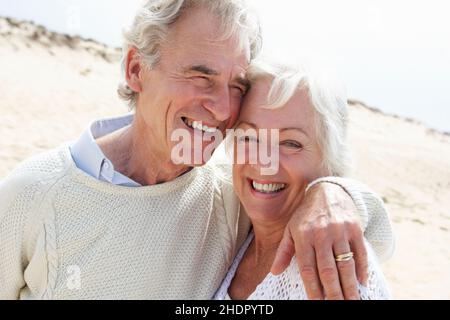 happy, beach, older couple, happies, beaches, seaside, older couples