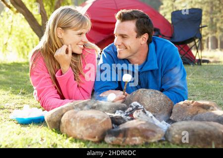 campfire, camping, marshmalow, campfires, camper, marshmalows Stock Photo