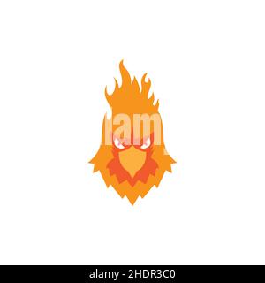 face eagle on fire logo design vector graphic symbol icon illustration creative idea Stock Vector