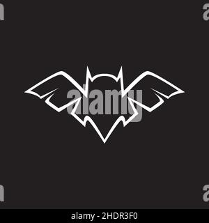 isolated white shape bat on dark logo design vector graphic symbol icon illustration creative idea Stock Vector