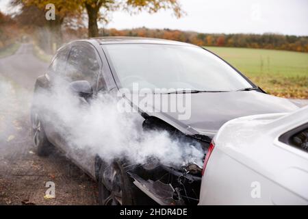 car body damage, rear end collision, accident, car body damages, rear end collisions, accidents Stock Photo