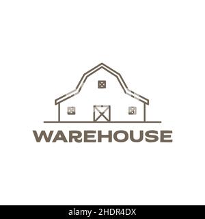 simple old warehouse wood logo design vector graphic symbol icon illustration creative idea Stock Vector