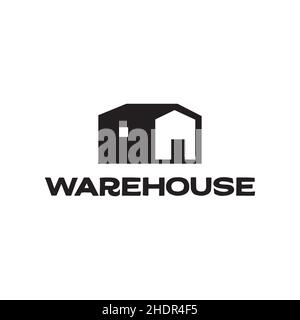 modern shape black garage warehouse logo design vector graphic symbol icon illustration creative idea Stock Vector