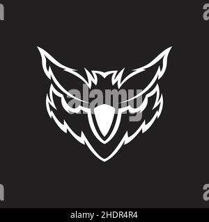 white face owl modern logo design vector graphic symbol icon illustration creative idea Stock Vector