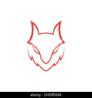 isolated modern face fox logo design vector graphic symbol icon illustration creative idea Stock Vector