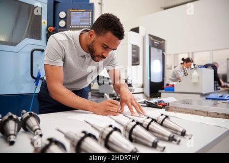 apprentice, engineering, draft, workpiece, apprentices, drafts, workpieces Stock Photo