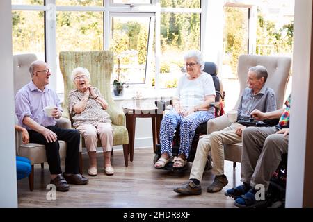 retirement home, coffee party, assisted living, retired, retirement homes, afternoon tea, coffee parties Stock Photo