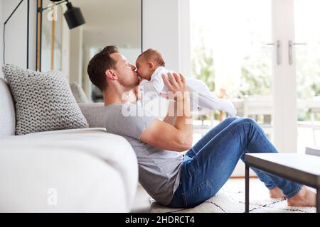 baby, father, kiss, daughter, babe, babies, human babies, dad, fathers, kisses, daughters Stock Photo